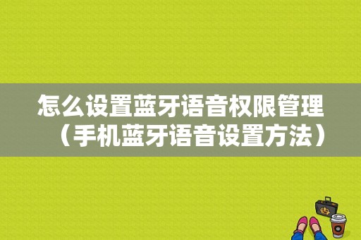 怎么設(shè)置藍(lán)牙語(yǔ)音權(quán)限管理（手機(jī)藍(lán)牙語(yǔ)音設(shè)置方法）